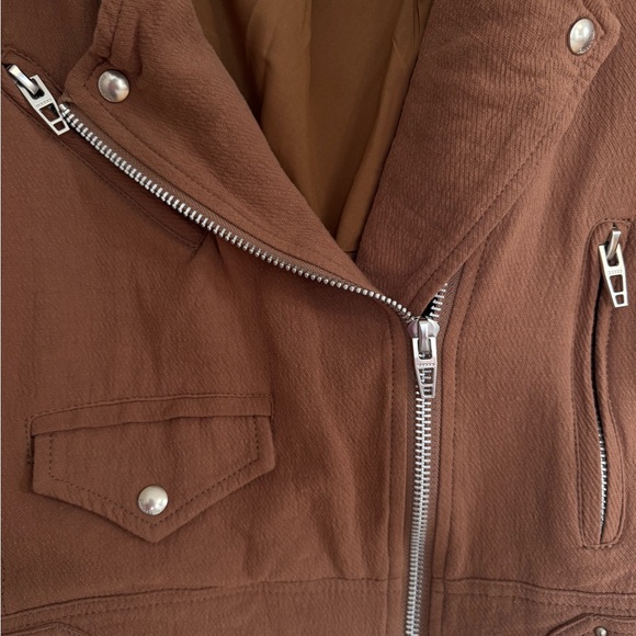 Blank NYC Moto Jacket Women’s Small Brown Biker Zip - Picture 3 of 7
